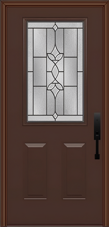 ProVia Legacy Single Entry Door 430 Style Esmond Decorative Glass with Patina Caming and Low-E - Doors and Beyond