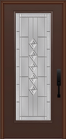 ProVia Legacy Single Entry Door 460 Style Gemstone Decorative Glass with Zinc Caming and Low-E - Doors and Beyond
