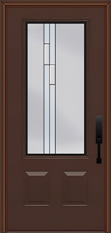 ProVia Legacy Single Entry Door 440 Style Genesis Decorative Glass with Black Caming and Low-E - Doors and Beyond