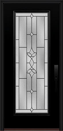 ProVia Legacy Single Entry Door 460 Style Esmond Decorative Glass with Patina Caming and Low-E - Doors and Beyond