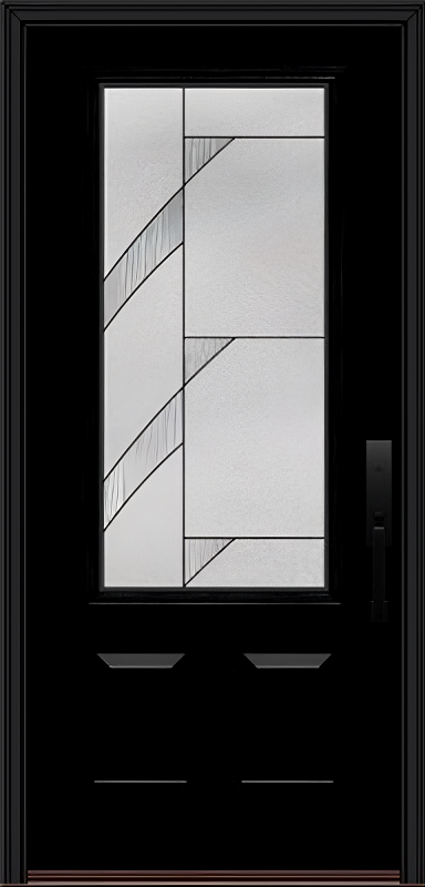 ProVia Legacy Single Entry Door 440 Style Tidal Decorative Glass with Patina Caming and Low-E - Doors and Beyond