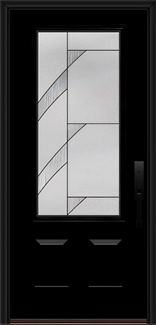 ProVia Legacy Single Entry Door 440 Style Tidal Decorative Glass with Patina Caming and Low-E - Doors and Beyond