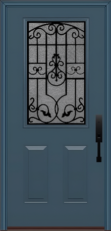 ProVia Legacy Single Entry Door 430 Style Barcelona Decorative Glass With Gluechip Privacy Glass - Doors and Beyond