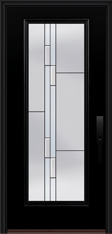 ProVia Legacy Single Entry Door 460 Style Genesis Decorative Glass with Black Caming and Low-E - Doors and Beyond
