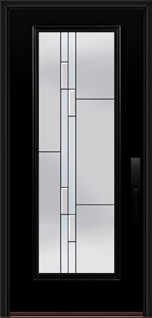 ProVia Legacy Single Entry Door 460 Style Genesis Decorative Glass with Black Caming and Low-E - Doors and Beyond