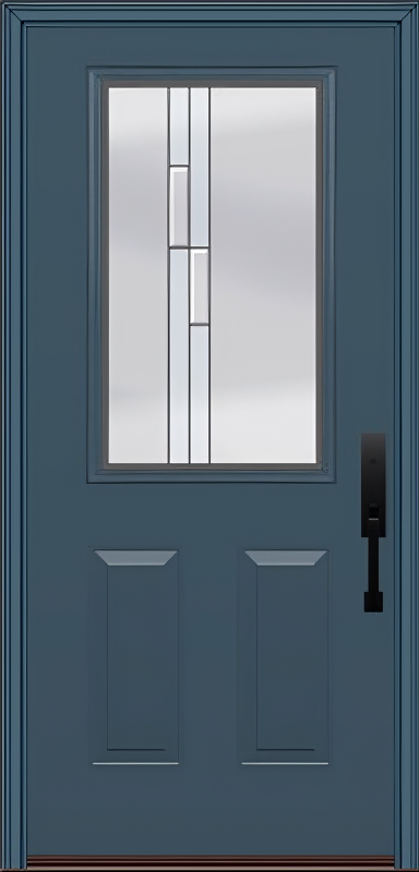 ProVia Legacy Single Entry Door 430 Style Genesis Decorative Glass with Silver Caming and Low-E - Doors and Beyond