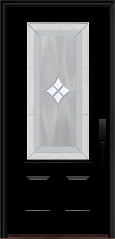 ProVia Legacy Single Entry Door 440 Style Aria Decorative Glass with Zinc Caming and Low-E - Doors and Beyond
