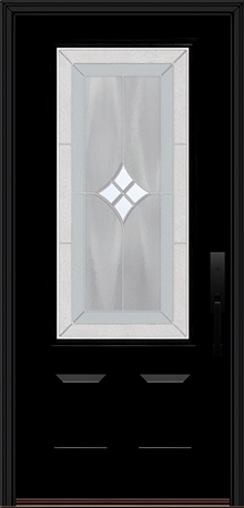 ProVia Legacy Single Entry Door 440 Style Aria Decorative Glass with Zinc Caming and Low-E - Doors and Beyond