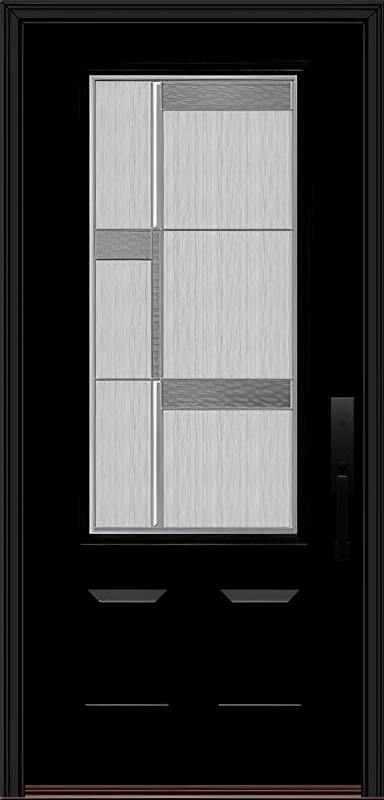 ProVia Legacy Single Entry Door 440 Style Manhattan Decorative Glass with Zinc Caming and Low-E - Doors and Beyond