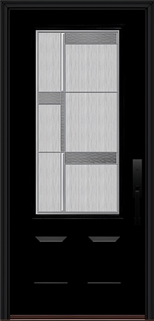 ProVia Legacy Single Entry Door 440 Style Manhattan Decorative Glass with Zinc Caming and Low-E - Doors and Beyond