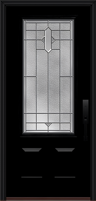 ProVia Legacy Single Entry Door 440 Style Brookhaven Decorative Glass with Zinc Caming and Low-E - Doors and Beyond