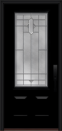 ProVia Legacy Single Entry Door 440 Style Brookhaven Decorative Glass with Zinc Caming and Low-E - Doors and Beyond
