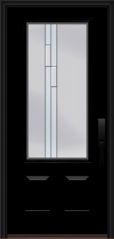 ProVia Legacy Single Entry Door 440 Style Genesis Decorative Glass with Silver Caming and Low-E - Doors and Beyond