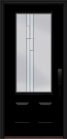 ProVia Legacy Single Entry Door 440 Style Genesis Decorative Glass with Silver Caming and Low-E - Doors and Beyond