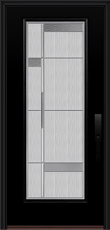 ProVia Legacy Single Entry Door 460 Style Manhattan Decorative Glass with Zinc Caming and Low-E - Doors and Beyond
