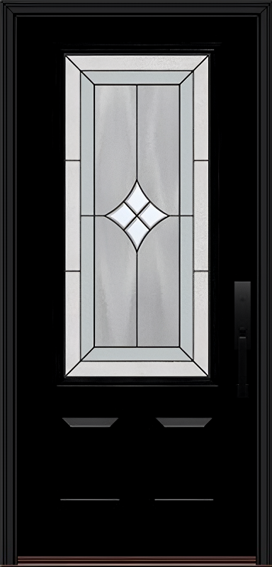 ProVia Legacy Single Entry Door 440 Style Aria Decorative Glass with Patina Caming and Low-E - Doors and Beyond