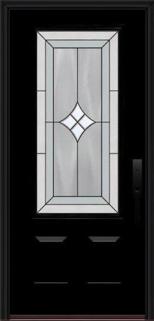 ProVia Legacy Single Entry Door 440 Style Aria Decorative Glass with Patina Caming and Low-E - Doors and Beyond