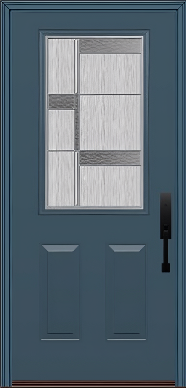 ProVia Legacy Single Entry Door 430 Style Manhattan Decorative Glass with Zinc Caming and Low-E - Doors and Beyond