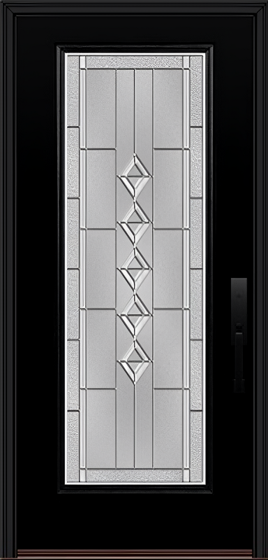 ProVia Legacy Single Entry Door 460 Style Gemstone Decorative Glass with Zinc Caming and Low-E - Doors and Beyond