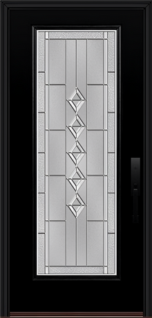 ProVia Legacy Single Entry Door 460 Style Gemstone Decorative Glass with Zinc Caming and Low-E - Doors and Beyond