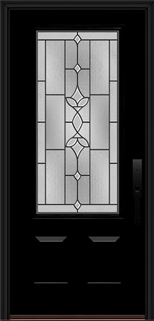 ProVia Legacy Single Entry Door 440 Style Esmond Decorative Glass with Patina Caming and Low-E - Doors and Beyond