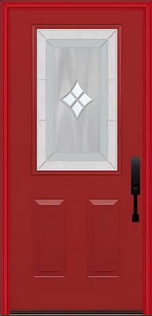 ProVia Legacy Single Entry Door 430 Style Aria Decorative Glass with Zinc Caming and Low-E - Doors and Beyond