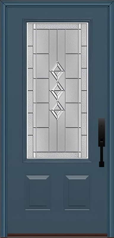 ProVia Legacy Single Entry Door 440 Style Gemstone Decorative Glass with Zinc Caming and Low-E - Doors and Beyond