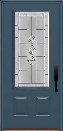 ProVia Legacy Single Entry Door 440 Style Gemstone Decorative Glass with Zinc Caming and Low-E - Doors and Beyond
