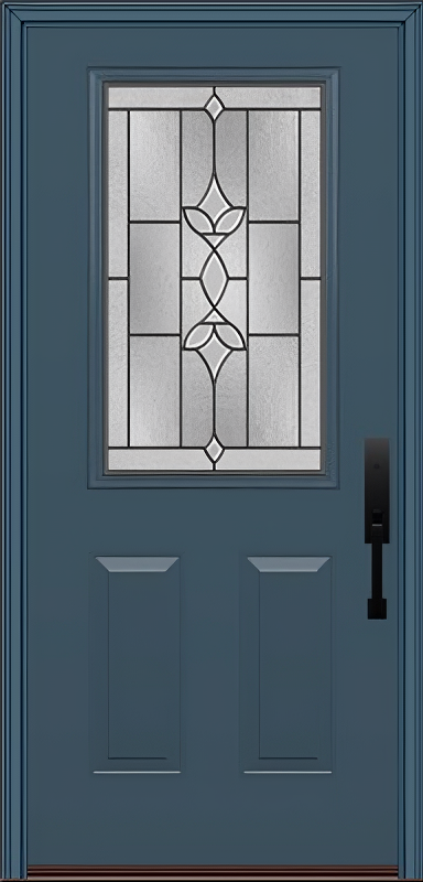 ProVia Legacy Single Entry Door 430 Style Esmond Decorative Glass with Patina Caming and Low-E - Doors and Beyond
