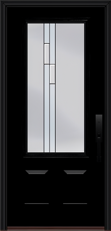 ProVia Legacy Single Entry Door 440 Style Genesis Decorative Glass with Black Caming and Low-E - Doors and Beyond
