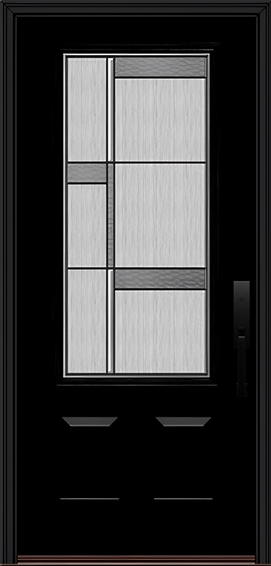 ProVia Legacy Single Entry Door 440 Style Manhattan Decorative Glass with Patina Caming and Low-E - Doors and Beyond
