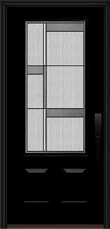 ProVia Legacy Single Entry Door 440 Style Manhattan Decorative Glass with Patina Caming and Low-E - Doors and Beyond