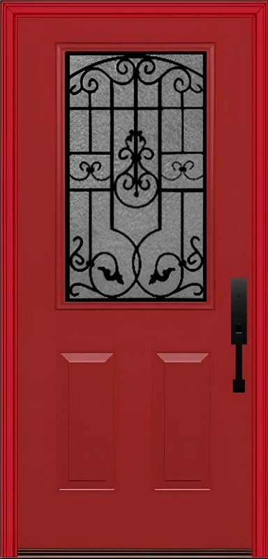 ProVia Legacy Single Entry Door 430 Style Barcelona Decorative Glass With Gluechip Privacy Glass - Doors and Beyond