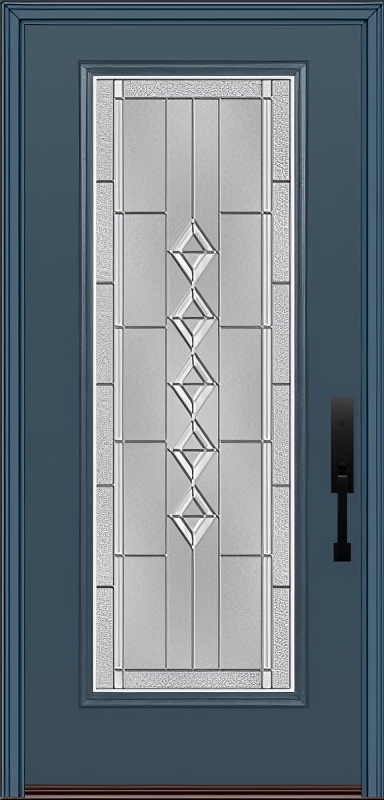 ProVia Legacy Single Entry Door 460 Style Gemstone Decorative Glass with Zinc Caming and Low-E - Doors and Beyond