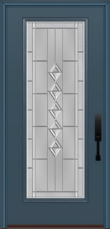 ProVia Legacy Single Entry Door 460 Style Gemstone Decorative Glass with Zinc Caming and Low-E - Doors and Beyond