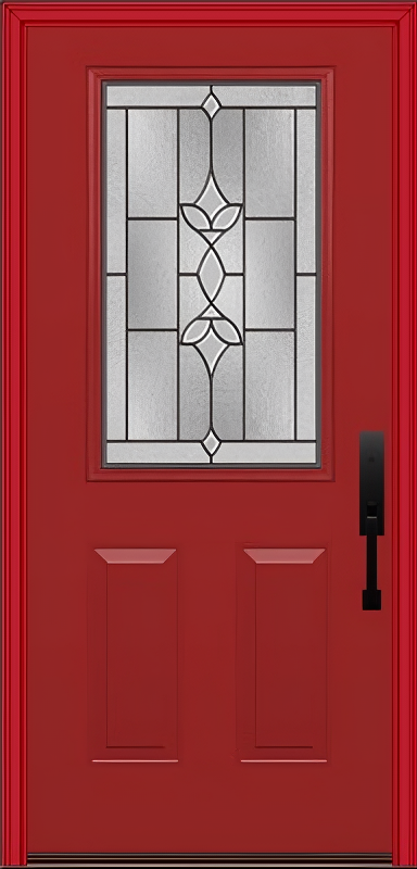 ProVia Legacy Single Entry Door 430 Style Esmond Decorative Glass with Patina Caming and Low-E - Doors and Beyond