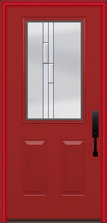 ProVia Legacy Single Entry Door 430 Style Genesis Decorative Glass with Silver Caming and Low-E - Doors and Beyond