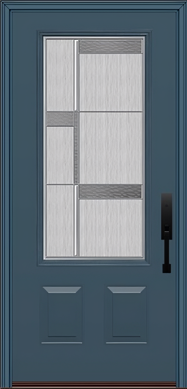 ProVia Legacy Single Entry Door 440 Style Manhattan Decorative Glass with Zinc Caming and Low-E - Doors and Beyond
