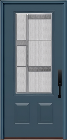 ProVia Legacy Single Entry Door 440 Style Manhattan Decorative Glass with Zinc Caming and Low-E - Doors and Beyond