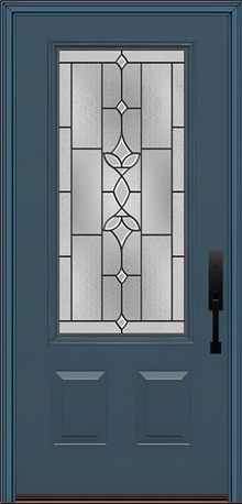ProVia Legacy Single Entry Door 440 Style Esmond Decorative Glass with Patina Caming and Low-E - Doors and Beyond