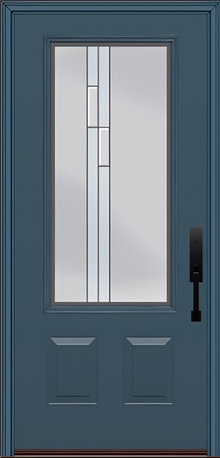 ProVia Legacy Single Entry Door 440 Style Genesis Decorative Glass with Silver Caming and Low-E - Doors and Beyond