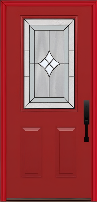ProVia Legacy Single Entry Door 430 Style Aria Decorative Glass with Patina Caming and Low-E - Doors and Beyond
