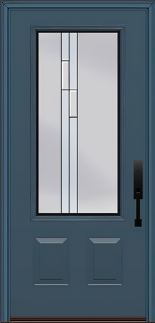 ProVia Legacy Single Entry Door 440 Style Genesis Decorative Glass with Black Caming and Low-E - Doors and Beyond