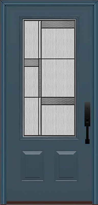 ProVia Legacy Single Entry Door 440 Style Manhattan Decorative Glass with Patina Caming and Low-E - Doors and Beyond