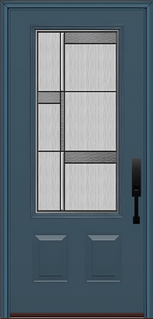 ProVia Legacy Single Entry Door 440 Style Manhattan Decorative Glass with Patina Caming and Low-E - Doors and Beyond