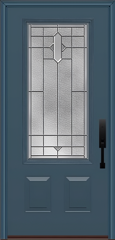 ProVia Legacy Single Entry Door 440 Style Brookhaven Decorative Glass with Zinc Caming and Low-E - Doors and Beyond