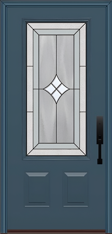 ProVia Legacy Single Entry Door 440 Style Aria Decorative Glass with Patina Caming and Low-E - Doors and Beyond
