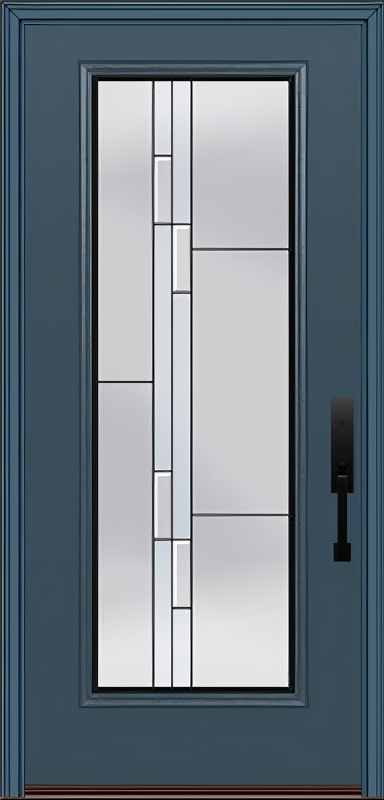 ProVia Legacy Single Entry Door 460 Style Genesis Decorative Glass with Black Caming and Low-E - Doors and Beyond
