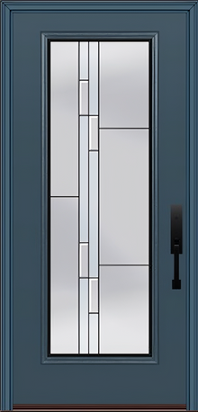 ProVia Legacy Single Entry Door 460 Style Genesis Decorative Glass with Black Caming and Low-E - Doors and Beyond