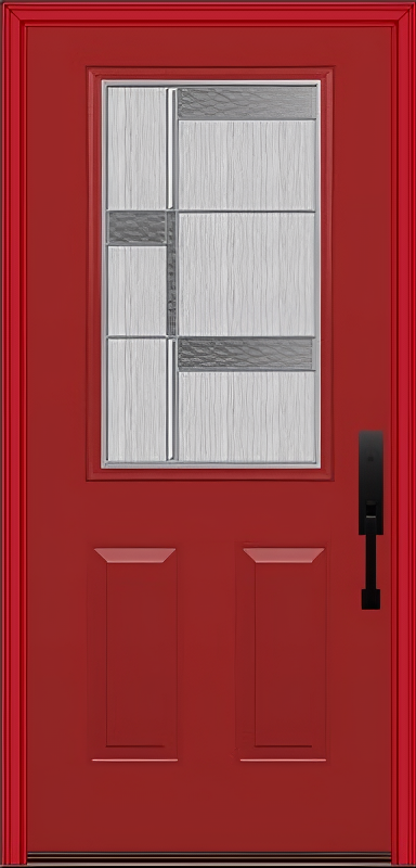 ProVia Legacy Single Entry Door 430 Style Manhattan Decorative Glass with Zinc Caming and Low-E - Doors and Beyond